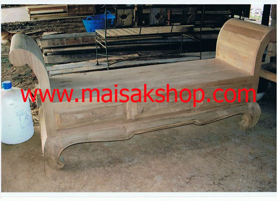 เฟอร์นิเจอร์ไม้สัก  (Furniture) เก้าอี้ไม้, เก้าอี้โซฟาไม้สักแบบสปา3 ที่นั่งมีลิ้นชักด้านล่าง3 ช่อง