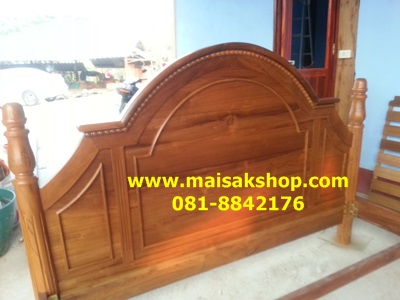 เฟอร์นิเจอร์ไม้สัก(Furniture) เตียง,เตียงนอน,เตียงนอนไม้สักหลุยส์หัวโค้ง 1