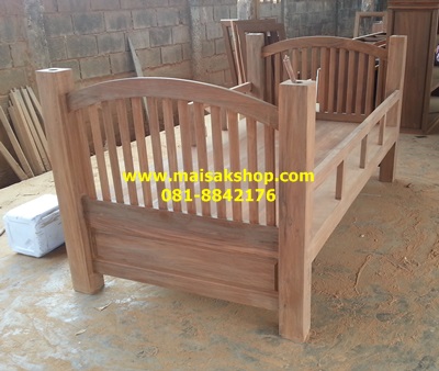 เฟอร์นิเจอร์ไม้สัก(Furniture) เตียง,เตียงนอน,เตียงนอนไม้สักแบบ2 ชั้นหัวโค้งไม้ซี่ 1