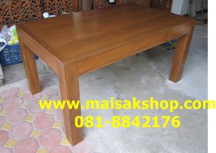 เฟอร์นิเจอร์ไม้สัก(Furniture)  โต๊ะรัประทานอาหารขาตรง แบบสีไม้สักธรรมชาติ