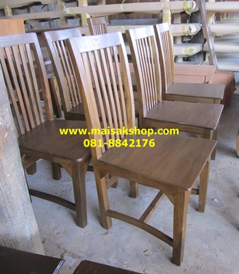 เฟอร์นิเจอร์ไม้สัก (Furniture) ชุดเก้าอี้ไม้สักพนักพิงไม้ซี่ 1