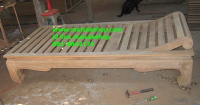 เฟอร์นิเจอร์ไม้สัก(Furniture) เตียงสนาม,เตียงสนามไม้,เตียงสระน้ำไม้สักแบบขาคู้