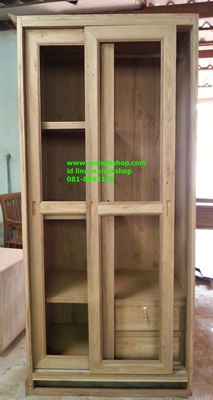 เฟอร์นิเจอร์ไม้สัก(Furniture)  ตู้,ตู้เสื้อผ้าไม้,   ตู้เสื้อผ้าไม้สักบานเลื่อน 1