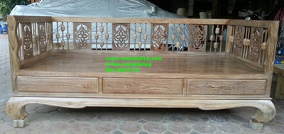 เฟอร์นิเจอร์ไม้สัก (Furniture) ชุดรับแขกไม้,ชุดรับแขกไม้สัก แบบขาคู้ลายฉลุ 3