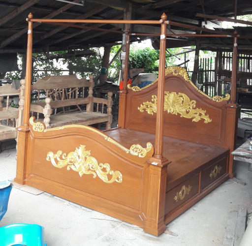 เตียงนอนไม้สักมีเสามีหลายขนาดให้เลือก _Copy_Copy_Copy_Copy 3
