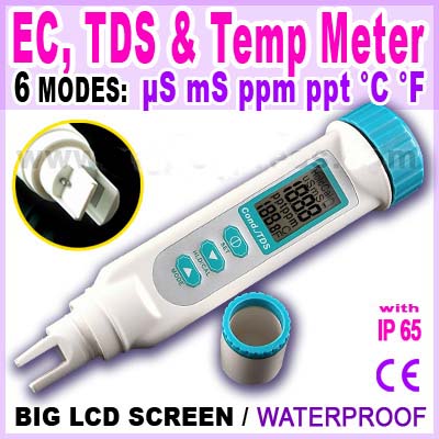 เครื่องวัดค่า EC / TDS / Temperature แบบ 3in1 ในตัวเดียว