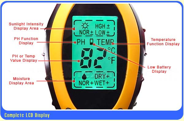 เครื่องวัดดิน ระบบดิจิตอล 4in1 - วัดค่า pH ดิน, วัดความชื้นดิน, วัดอุณหภูมิดิน และค่าแสง รุ่น DSM-90 1