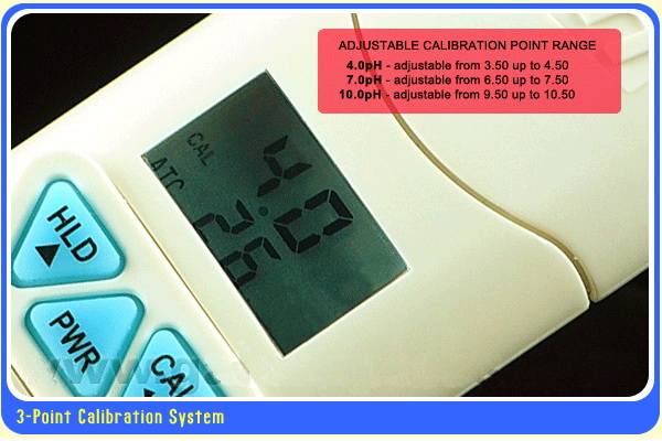 มิเตอร์วัดกรดด่าง (pH) ระบบดิจิตอล กันน้ำ 100 รุ่น AZ-81 ฟรี! Calibrate Solutions 4,7,10 3