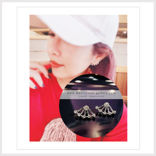 ต่างหูคริสตัลแบรนด์แท้ จากประเทศออสเตรีย (Embellished with Crystals from Austria)