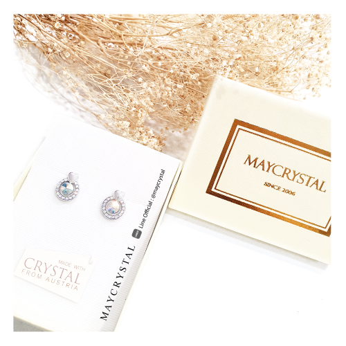 ต่างหูคริสตัลแบรนด์ จากประเทศออสเตรีย (Embellished with Crystals from Austria)