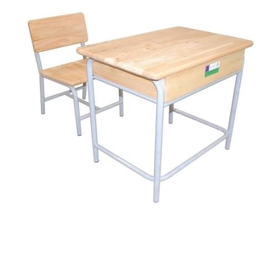 MD1-004 โต๊ะ-เก้าอี้นักเรียน มอก.ระดับ2 (อนุบาล) แบบขาสีเทา  มาตราฐานทั่วประเทศ