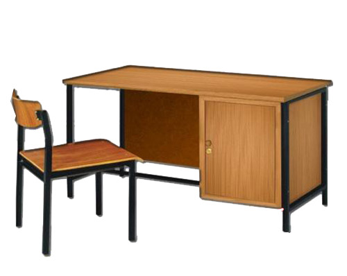 MD10-001 โต๊ะเก้าอี้ครูระดับ 1-2ไม้สักอัด