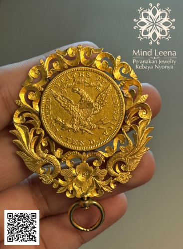 จี้เหรียญกิมตุ้นทองคำโบราณ ปี ค.ศ.1899 อายุมากกว่า 120 ปี เหรียญ 10 ดอลลาร์ทอง 2
