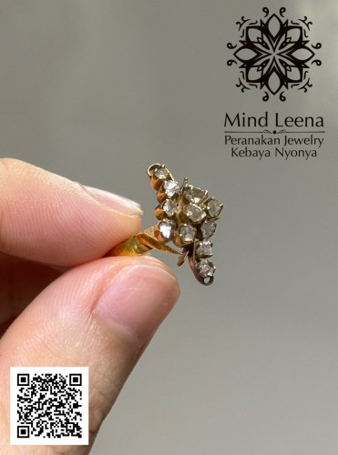 แหวนเพชรซีก งานเก่างานโบราณ งานเปอรานากัน peranakan jewelry, Kebaya Nyonya 