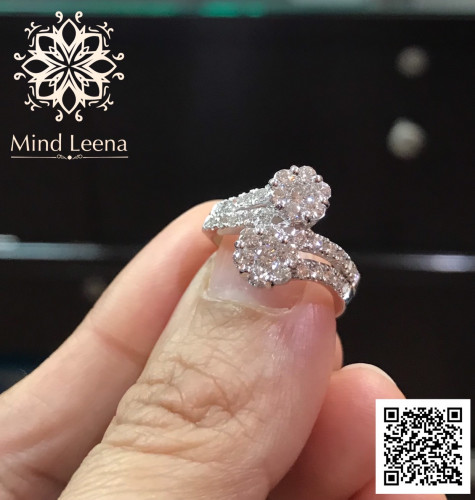 แหวนเพชรแท้เบลเยี่ยม กระจุกไขว้