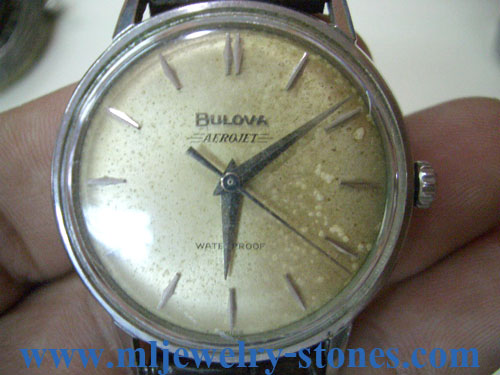 นาฬิกาข้อมือโบราณ ยี่ห้อ บูโลว่า  BUROVA AEROJETไขลาน เดินดีมาก สภาพเยี่ยม เดิมๆ มะยมแท้เดิม  เทสตรง
