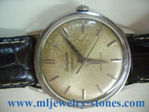 นาฬิกาข้อมือโบราณ ยี่ห้อ บูโลว่า  BUROVA AEROJETไขลาน เดินดีมาก สภาพเยี่ยม เดิมๆ มะยมแท้เดิม  เทสตรง 1