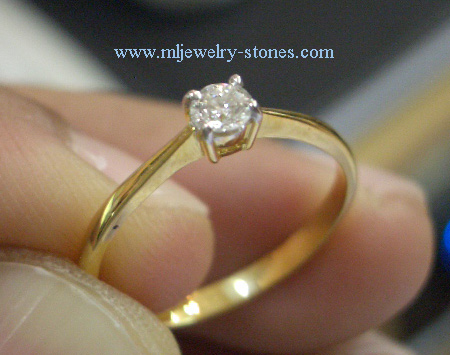 แหวนเพชรแท้ 0.19 กะรัต เบลเยี่ยม น้ำ 97-98