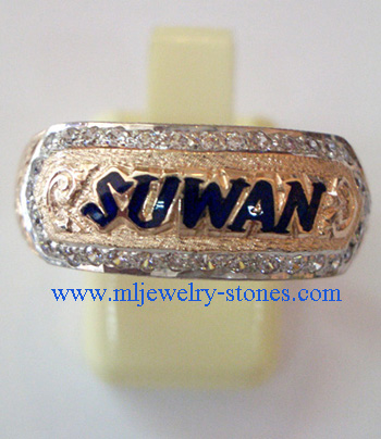 แหวนนามสกุล suwan ตัวเรือนเป็นนาก