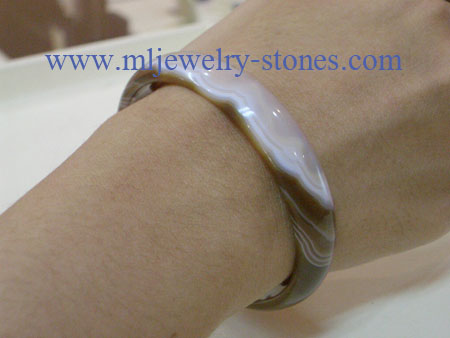 กำไลหินอาเกตสีน้ำตาล 13 x 62 มิล 2
