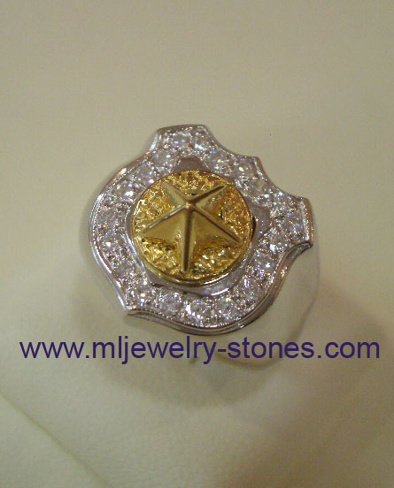 แหวนทหารล้อมเพชรสวิสตัวเรือนเงิน 5