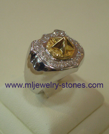 แหวนทหารล้อมเพชรสวิสตัวเรือนเงิน 7