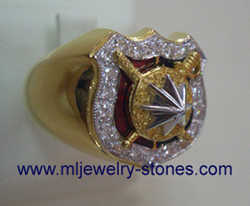 แหวนตำรวจล้อมเพชรแท้ตัวเรือนทอง 3