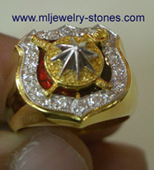 แหวนตำรวจล้อมเพชรแท้ตัวเรือนทอง 4