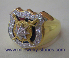 แหวนตำรวจล้อมเพชรแท้ตัวเรือนทอง 6