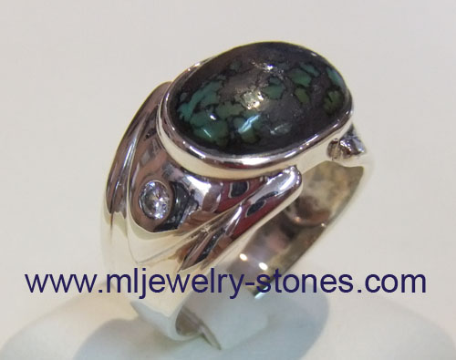 แหวนเทอร์ควอยซ์แท้ ตัวเรือนเงิน