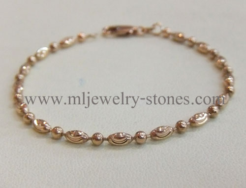 สร้อยข้อมือนากแท้พิงค์โกลด์