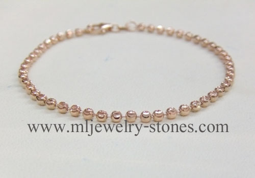 สร้อยข้อมือนากแท้พิงค์โกลด์