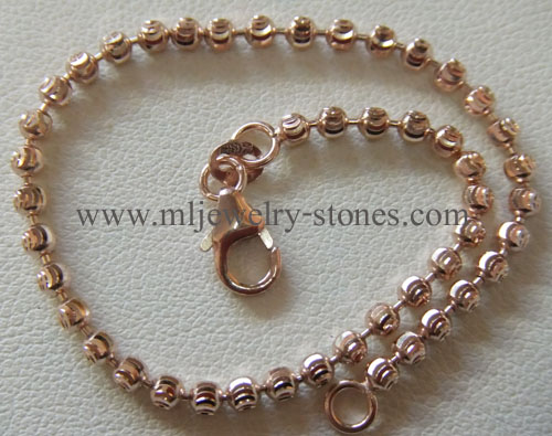 สร้อยข้อมือนากแท้พิงค์โกลด์