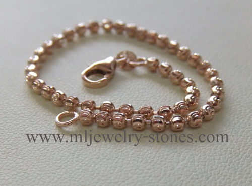 สร้อยข้อมือนากแท้พิงค์โกลด์ 1