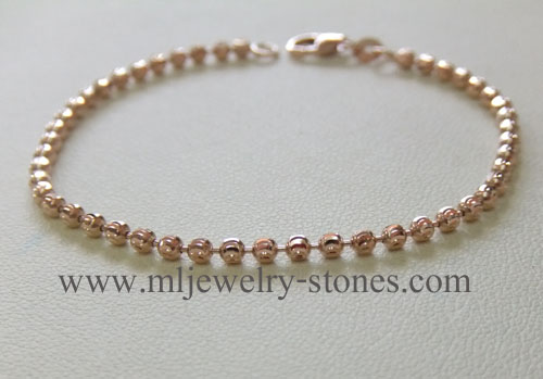 สร้อยข้อมือนากแท้พิงค์โกลด์ 2