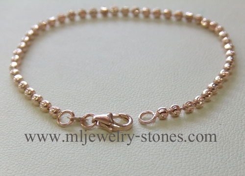 สร้อยข้อมือนากแท้พิงค์โกลด์ 3