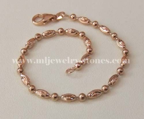 สร้อยข้อมือนากแท้พิงค์โกลด์