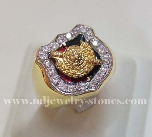 แหวนตราโล่ตำรวจล้อมเพชรแท้ แหวนรุ่น แหวนนายสิบตำรวจ 1