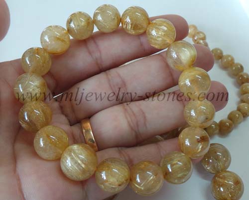 สร้อยข้อมือไหมทองบราซิล (Rutile quarts) เกรด AAA 3