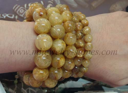 สร้อยข้อมือไหมทองบราซิล (Rutile quarts) เกรด AAA 5