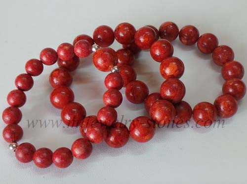 สร้อยข้อมือปะการังสีแดง(Calccareous Coral)