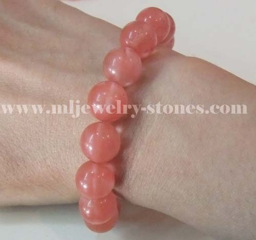 สร้อยข้อมือหินสตรอเบอร์รี่ควอทซ์ Strawberry Quartz  ขนาด 12 มิล 3