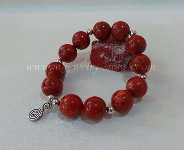 สร้อยข้อมือปะการังสีแดง(Calccareous Coral) 2