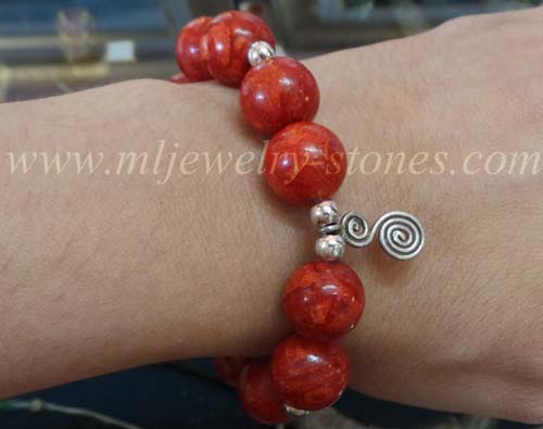สร้อยข้อมือปะการังสีแดง(Calccareous Coral) 5