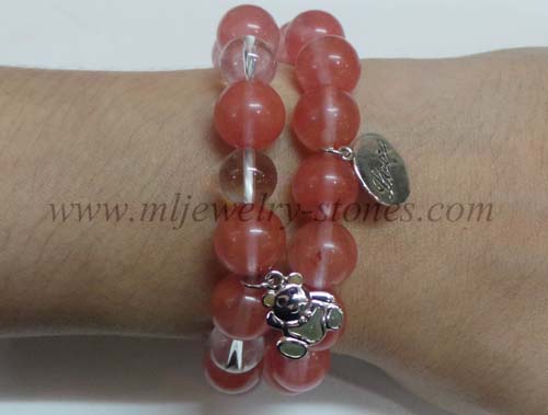 สร้อยข้อมือสตรอเบอร์รี่ควอทซ์ (Strawberry Quartz) 2