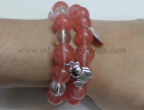 สร้อยข้อมือสตรอเบอร์รี่ควอทซ์ (Strawberry Quartz) 3