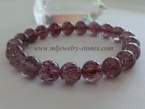 สร้อยข้อมือหินสตรอเบอร์รี่ควอทซ์ Strawberry Quartz ขนาด 9 มิล 3