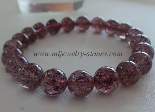 สร้อยข้อมือหินสตรอเบอร์รี่ควอทซ์ Strawberry Quartz ขนาด 9 มิล 4