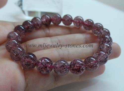 สร้อยข้อมือหินสตรอเบอร์รี่ควอทซ์ Strawberry Quartz ขนาด 9 มิล 5