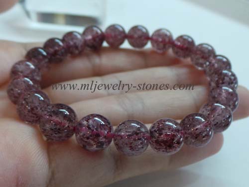 สร้อยข้อมือหินสตรอเบอร์รี่ควอทซ์ Strawberry Quartz ขนาด 9 มิล 6